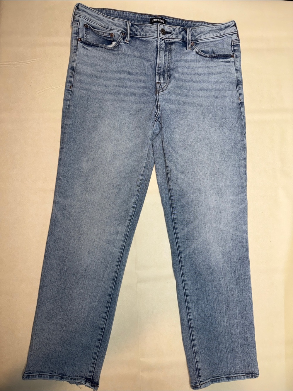 Express Mens Light Wash Straight Leg Jeans